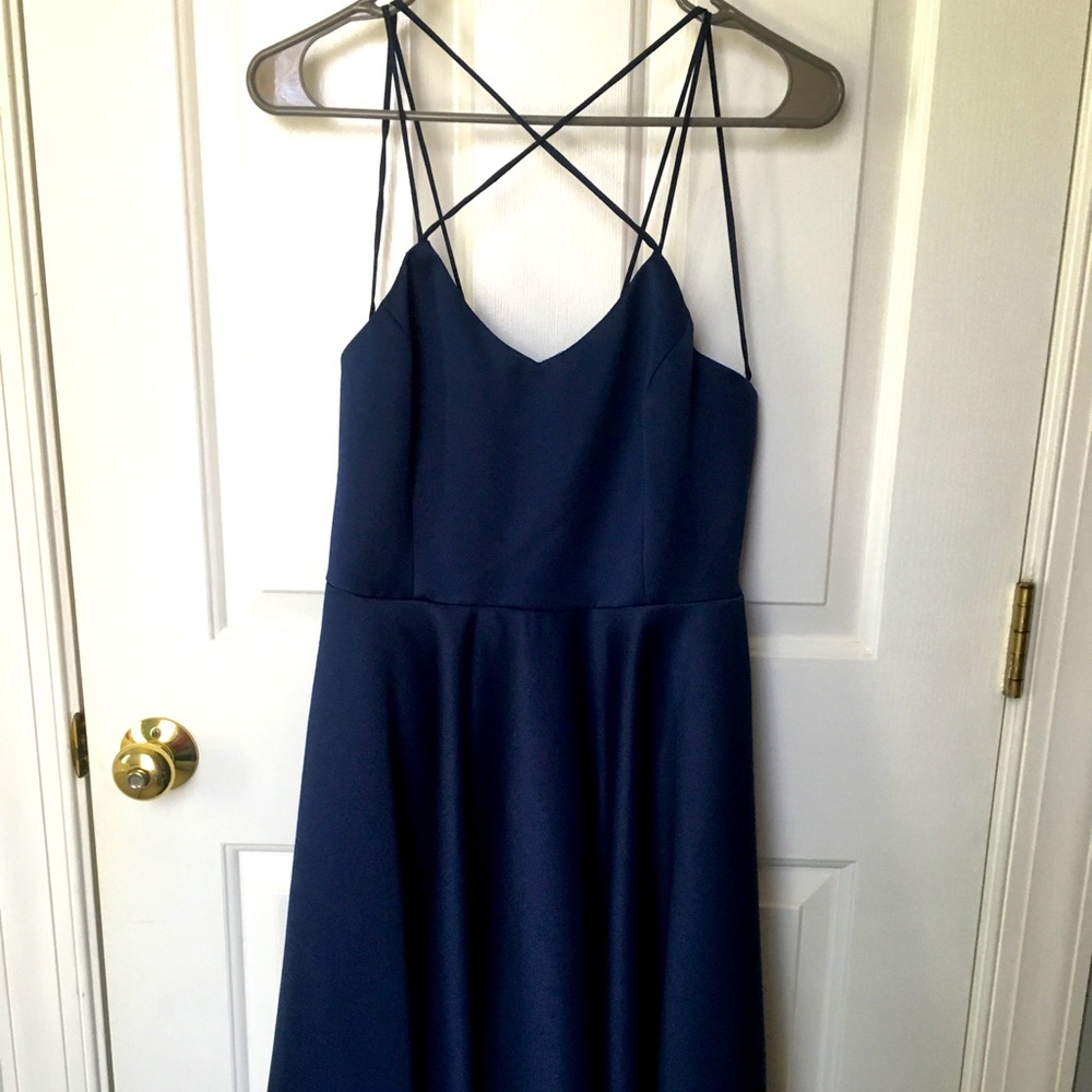 Navy midi dress